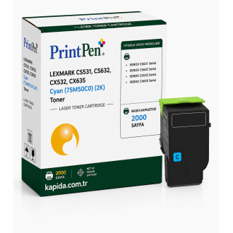 PRINTPEN LEXMARK CS531, CS632, CX532, CX635  Cyan (75M50C0) (2K) Toner