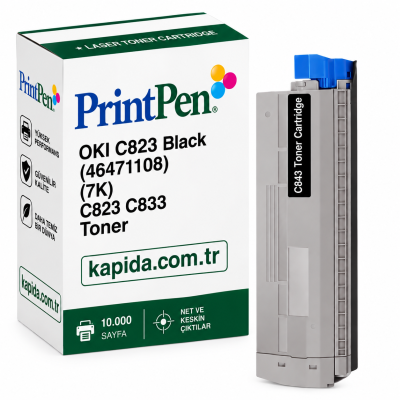 OKI C823 (46471108) Siyah Muadil Toner - C823, C833, C843 uyumlu
