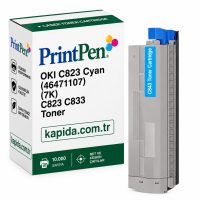 Printpen OKI C823 Mavi (46471107) (7K) C823 C833 Toner
