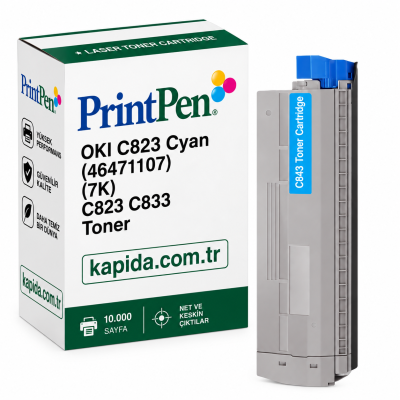 OKI C823 (46471107) Mavi Muadil Toner - C823, C833, C843 uyumlu