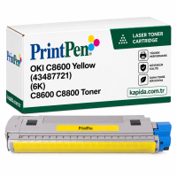 Printpen Oki C8600 Sarı (43487721) (6K) C8600 C8800 Toner