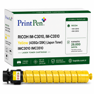 Printpen Ricoh IM-C3010, IM-C3510 Sarı (435Gr/28K) (Japon Toner) IMC3010 IMC3510