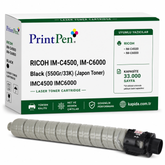 Printpen Ricoh IM-C4500, IM-C6000 Black (550Gr/33K) (Japon Toner) IMC4500 IMC6000