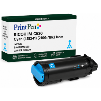 Printpen Ricoh IM-C530 Mavi (418241) (210Gr/18K) IMC530 ; Savin IMC530 ; Lanier IMC530 Toner