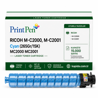 Printpen Ricoh M-C2000, M-C2001 Mavi (265Gr/15K) MC2000 MC2001 Toner