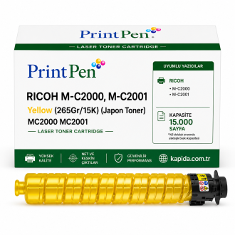 Printpen Ricoh M-C2000, M-C2001 Sarı (265Gr/15K) (Japon Toner) MC2000 MC2001