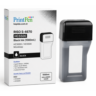Riso S-4670 Siyah Muadil Mürekkep - HC5000, HC5500 uyumlu