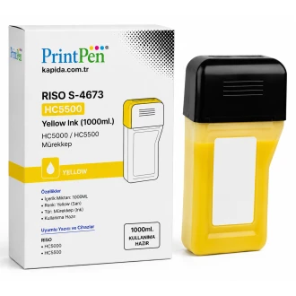 Printpen Riso S-4673 > Hc5500 Sarı Ink (1000Ml.) Hc5000 Hc5500 Mürekkep