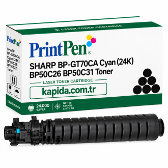 Printpen Sharp BP-GT70CA Mavi (24K) BP50C26 BP50C31 Toner