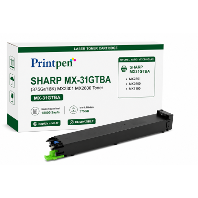 PRINTPEN SHARP MX-31GTBA Black (375Gr/18K) MX2301 MX2600 Toner