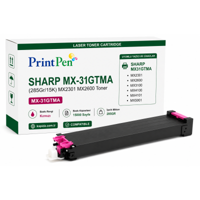 Printpen SHARP MX-31GTMA Magenta (285Gr/15K) MX2301 MX2600 Toner