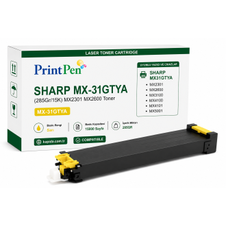 Printpen Sharp MX-31GTYA Sarı (285Gr/15K) MX2301 MX2600 Toner