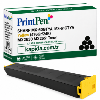 Printpen Sharp MX-60GTYA,MX-61GTYA Sarı (476Gr/24K) MX2630 MX2651 Toner